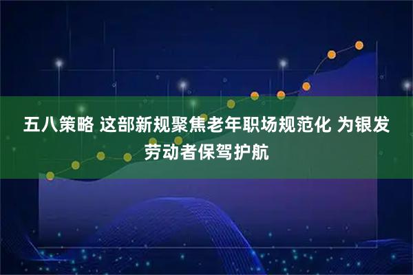 五八策略 这部新规聚焦老年职场规范化 为银发劳动者保驾护航